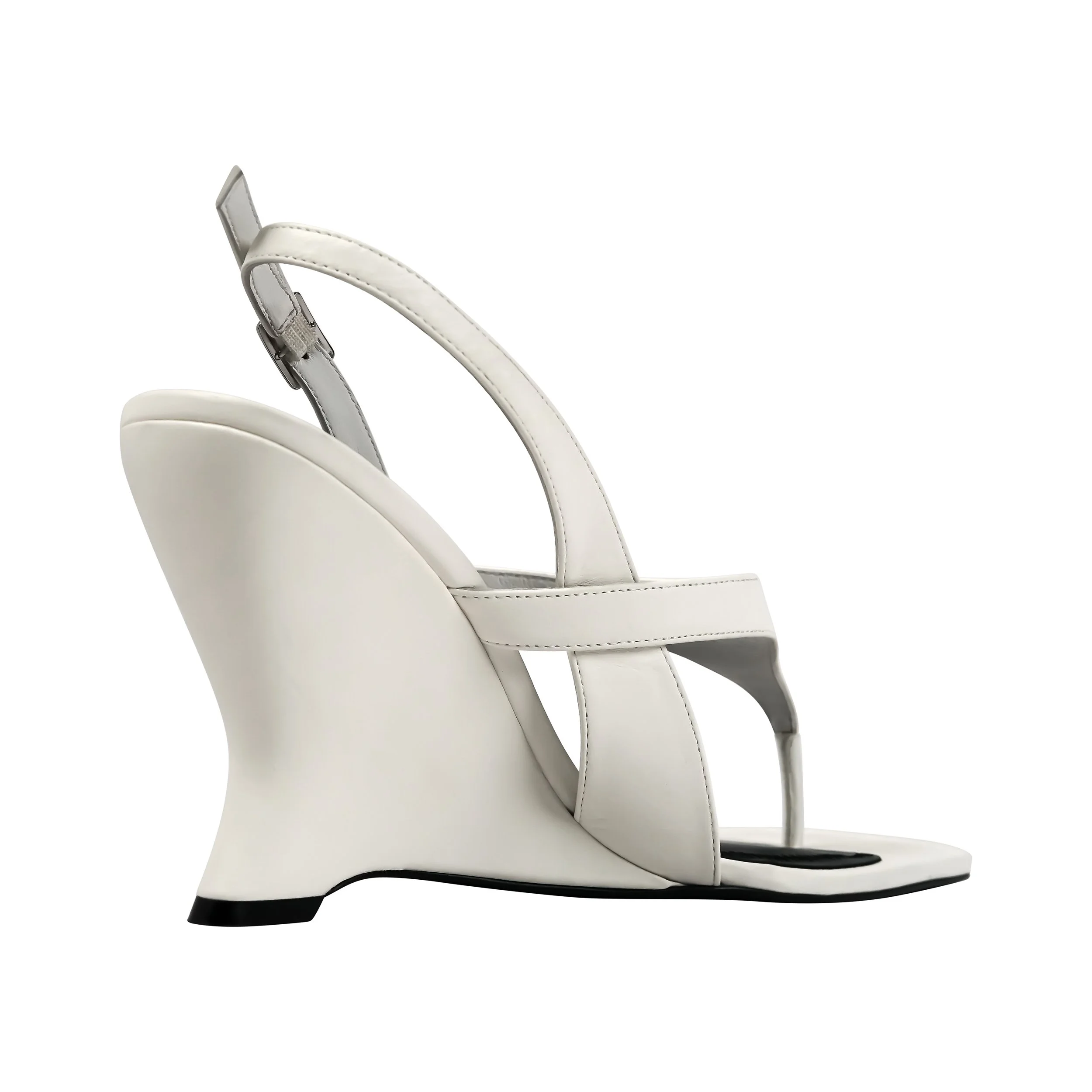 Naomi Sculpted Wedge Sandal in Leather – Extended Sizes 9–14